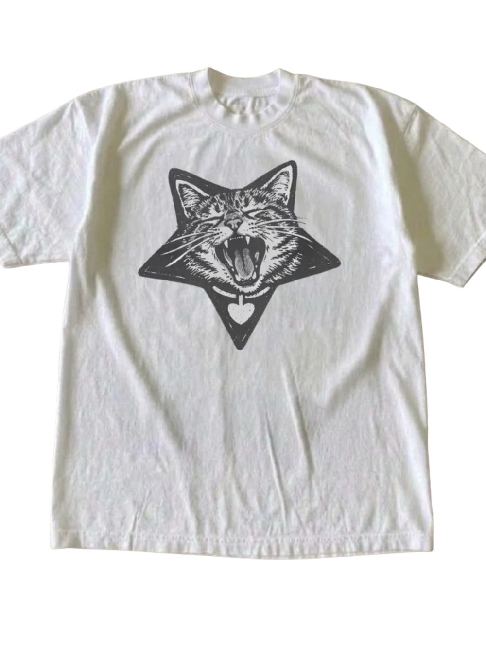 White Cat Graphic Tee - Pet Cat Shirt